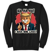 Trump Cat I Have Nine LivesTrump For Halloween 24 Tall Sweatshirt