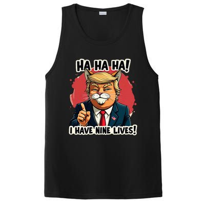 Trump Cat I Have Nine LivesTrump For Halloween 24 PosiCharge Competitor Tank