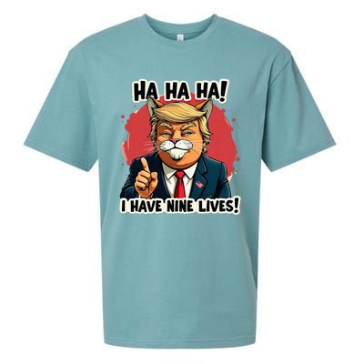 Trump Cat I Have Nine LivesTrump For Halloween 24 Sueded Cloud Jersey T-Shirt