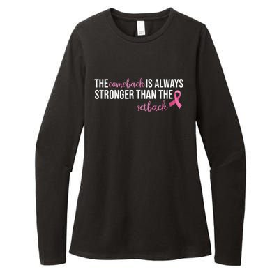 The Comeback Is Always Stronger Than Setback Breast Cancer Womens CVC Long Sleeve Shirt