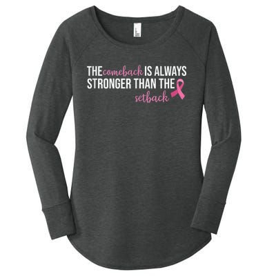 The Comeback Is Always Stronger Than Setback Breast Cancer Women's Perfect Tri Tunic Long Sleeve Shirt