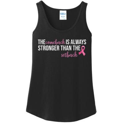 The Comeback Is Always Stronger Than Setback Breast Cancer Ladies Essential Tank