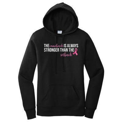 The Comeback Is Always Stronger Than Setback Breast Cancer Women's Pullover Hoodie