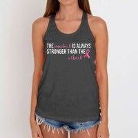 The Comeback Is Always Stronger Than Setback Breast Cancer Women's Knotted Racerback Tank