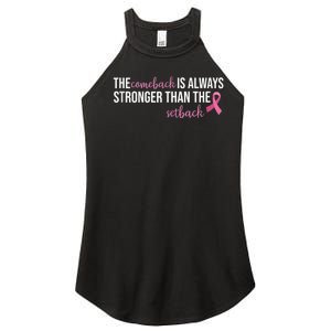 The Comeback Is Always Stronger Than Setback Breast Cancer Women's Perfect Tri Rocker Tank