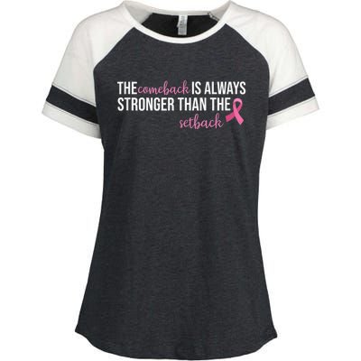 The Comeback Is Always Stronger Than Setback Breast Cancer Enza Ladies Jersey Colorblock Tee