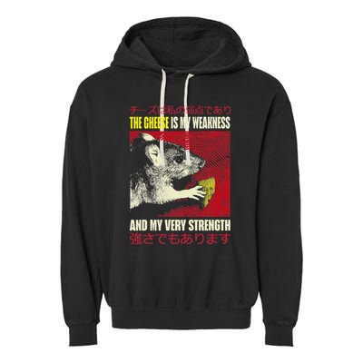 The Cheese Is My Weakness And My Very Strength Rat Japanese Garment-Dyed Fleece Hoodie