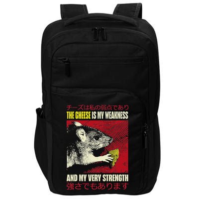 The Cheese Is My Weakness And My Very Strength Rat Japanese Impact Tech Backpack