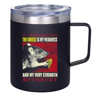 The Cheese Is My Weakness And My Very Strength Rat Japanese 12oz Stainless Steel Coffee Mug