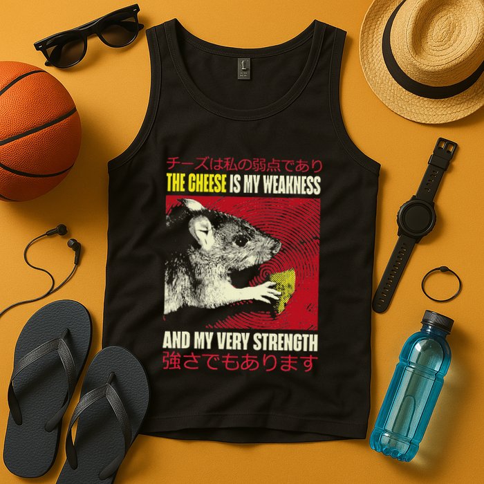 The Cheese Is My Weakness And My Very Strength Rat Japanese Tank Top