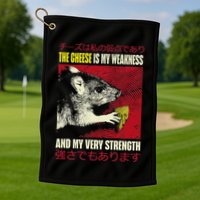 The Cheese Is My Weakness And My Very Strength Rat Japanese Golf Towel