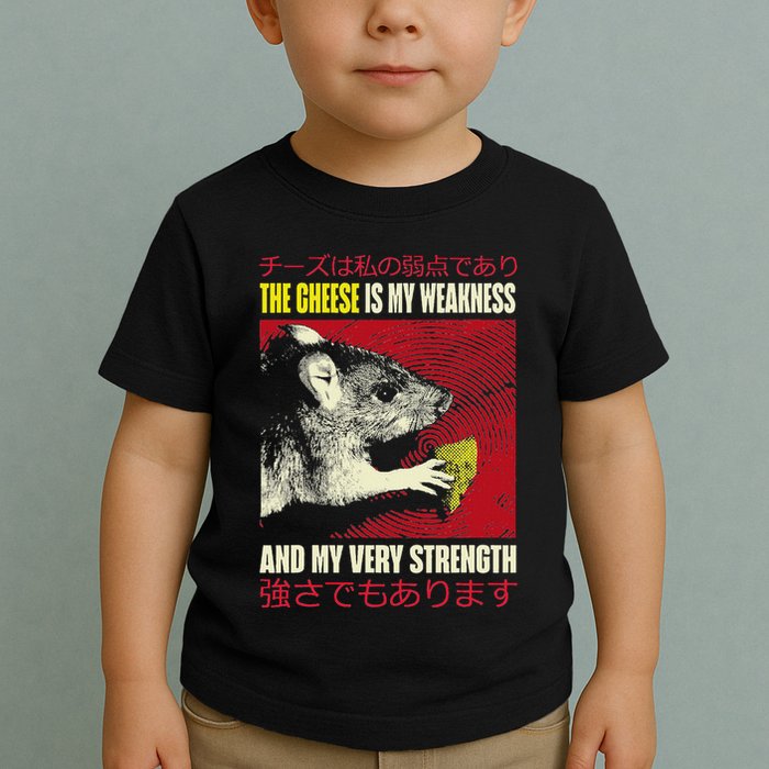The Cheese Is My Weakness And My Very Strength Rat Japanese Toddler T-Shirt