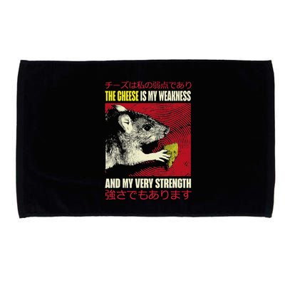 The Cheese Is My Weakness And My Very Strength Rat Japanese Microfiber Hand Towel