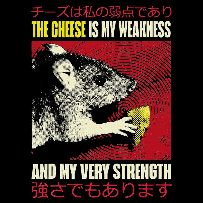 The Cheese Is My Weakness And My Very Strength Rat Japanese Short Acrylic Beanie