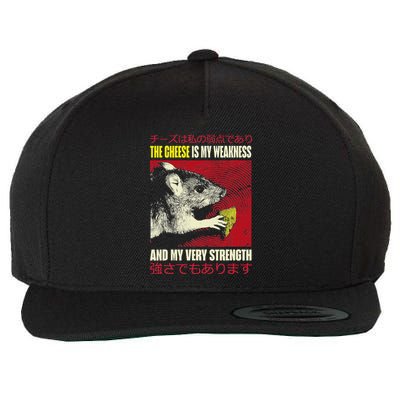 The Cheese Is My Weakness And My Very Strength Rat Japanese Wool Snapback Cap