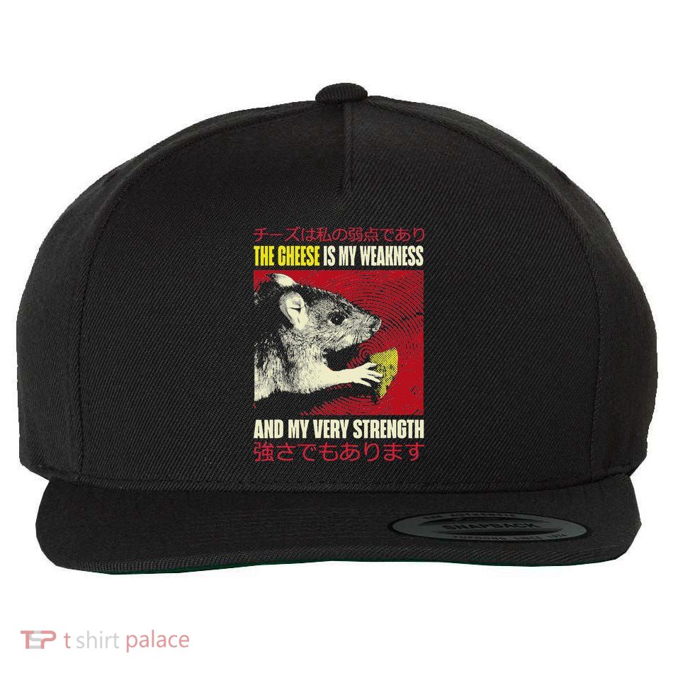 The Cheese Is My Weakness And My Very Strength Rat Japanese Wool Snapback Cap