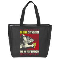 The Cheese Is My Weakness And My Very Strength Rat Japanese Zip Tote Bag