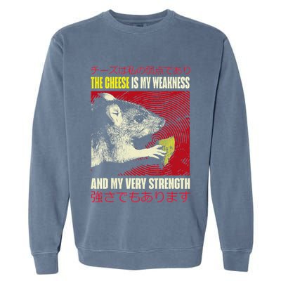 The Cheese Is My Weakness And My Very Strength Rat Japanese Garment-Dyed Sweatshirt