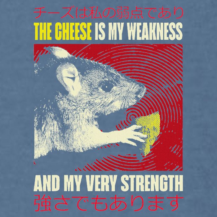 The Cheese Is My Weakness And My Very Strength Rat Japanese Garment-Dyed Sweatshirt
