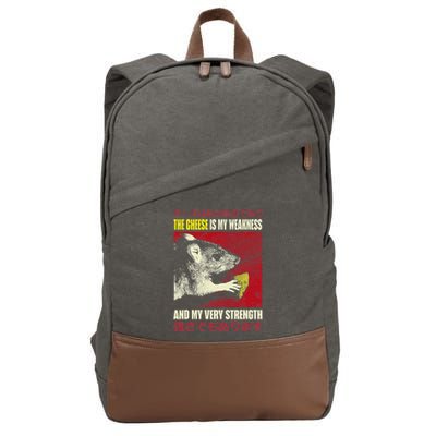 The Cheese Is My Weakness And My Very Strength Rat Japanese Cotton Canvas Backpack