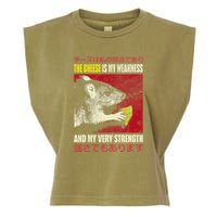 The Cheese Is My Weakness And My Very Strength Rat Japanese Garment-Dyed Women's Muscle Tee
