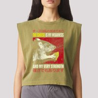 The Cheese Is My Weakness And My Very Strength Rat Japanese Garment-Dyed Women's Muscle Tee