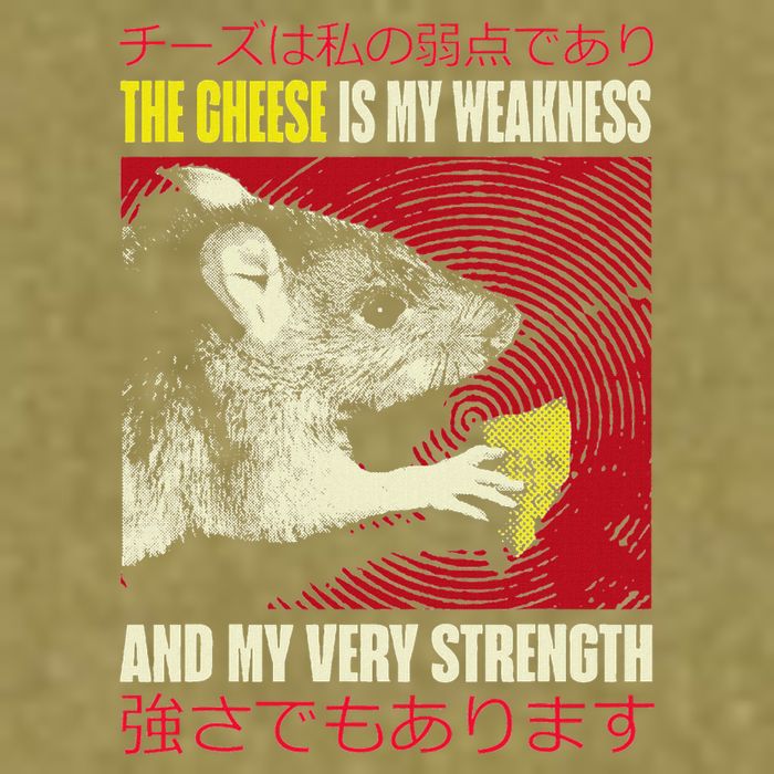 The Cheese Is My Weakness And My Very Strength Rat Japanese Garment-Dyed Women's Muscle Tee
