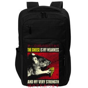 The Cheese Is My Weakness And My Very Strength Rat Japanese Impact Tech Backpack