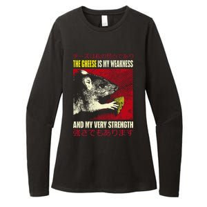 The Cheese Is My Weakness And My Very Strength Rat Japanese Womens CVC Long Sleeve Shirt