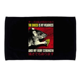 The Cheese Is My Weakness And My Very Strength Rat Japanese Microfiber Hand Towel