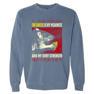 The Cheese Is My Weakness And My Very Strength Rat Japanese Garment-Dyed Sweatshirt