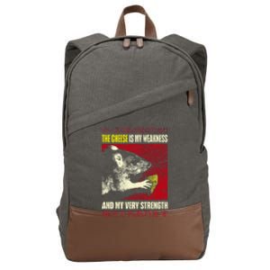 The Cheese Is My Weakness And My Very Strength Rat Japanese Cotton Canvas Backpack