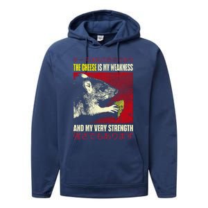 The Cheese Is My Weakness And My Very Strength Rat Japanese Performance Fleece Hoodie