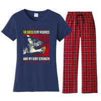 The Cheese Is My Weakness And My Very Strength Rat Japanese Women's Flannel Pajama Set