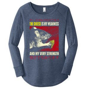 The Cheese Is My Weakness And My Very Strength Rat Japanese Women's Perfect Tri Tunic Long Sleeve Shirt