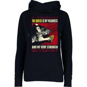 The Cheese Is My Weakness And My Very Strength Rat Japanese Womens Funnel Neck Pullover Hood