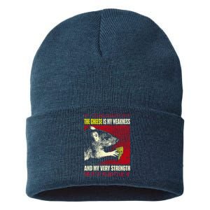 The Cheese Is My Weakness And My Very Strength Rat Japanese Sustainable Knit Beanie