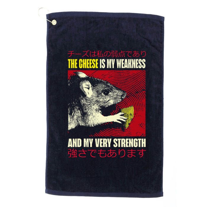 The Cheese Is My Weakness And My Very Strength Rat Japanese Platinum Collection Golf Towel