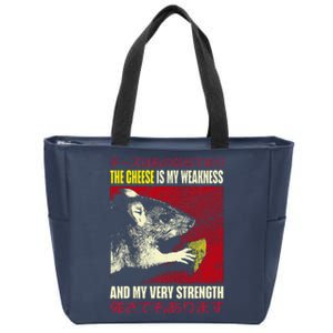 The Cheese Is My Weakness And My Very Strength Rat Japanese Zip Tote Bag