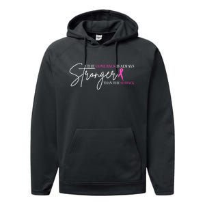 The Comeback Is Always Stronger Than The Set Back Breast Cancer Performance Fleece Hoodie