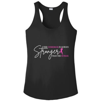 The Comeback Is Always Stronger Than The Set Back Breast Cancer Ladies PosiCharge Competitor Racerback Tank