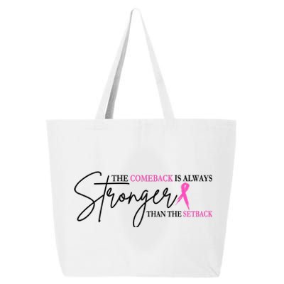 The Comeback Is Always Stronger Than The Set Back Breast Cancer 25L Jumbo Tote