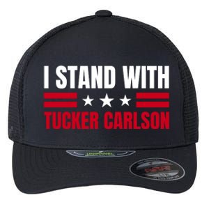 Tucker Carlson I Stand With Him, Men Women, I Stand With Tucker Carlson Flexfit Unipanel Trucker Cap