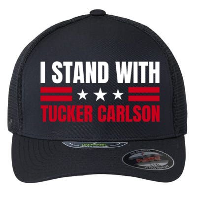 Tucker Carlson I Stand With Him, Men Women, I Stand With Tucker Carlson Flexfit Unipanel Trucker Cap