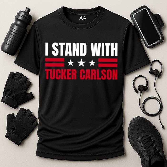 Tucker Carlson I Stand With Him, Men Women, I Stand With Tucker Carlson Cooling Performance Crew T-Shirt