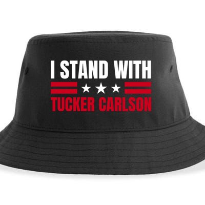 Tucker Carlson I Stand With Him, Men Women, I Stand With Tucker Carlson Sustainable Bucket Hat