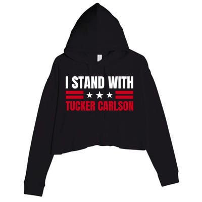 Tucker Carlson I Stand With Him, Men Women, I Stand With Tucker Carlson Crop Fleece Hoodie
