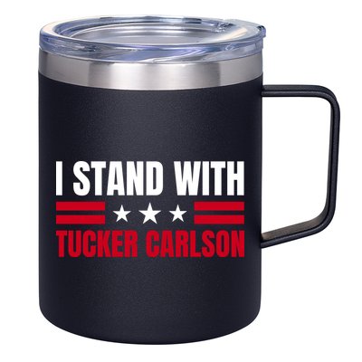 Tucker Carlson I Stand With Him, Men Women, I Stand With Tucker Carlson 12oz Stainless Steel Coffee Mug