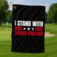 Tucker Carlson I Stand With Him, Men Women, I Stand With Tucker Carlson Golf Towel