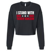 Tucker Carlson I Stand With Him, Men Women, I Stand With Tucker Carlson Cropped Pullover Crew